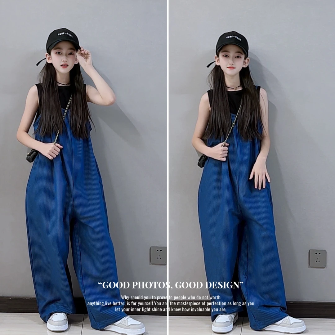 儿童时尚套装洋气时髦女童韩里韩气穿搭背心背带裤子2025新款夏季