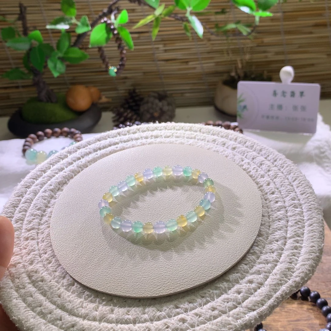 翡翠散珠卡6mm青柠映翠