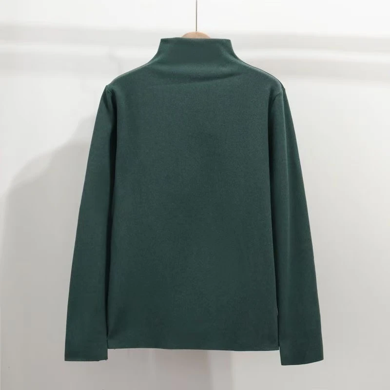 B200#春季新款光板净色半高领打底衫（2XL~5XL 90~150斤）