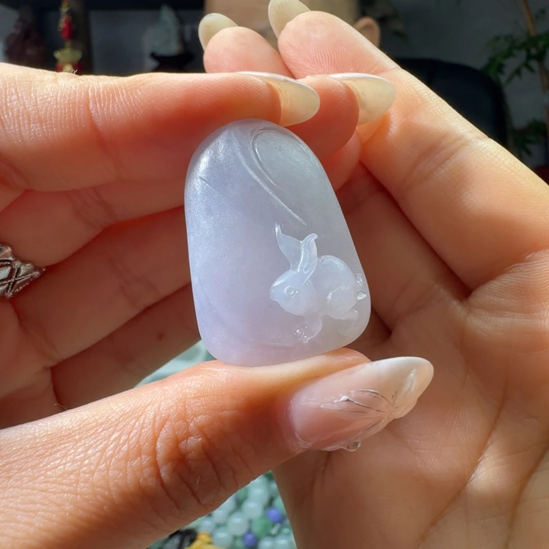 定制翡翠未镶嵌风***型兔子