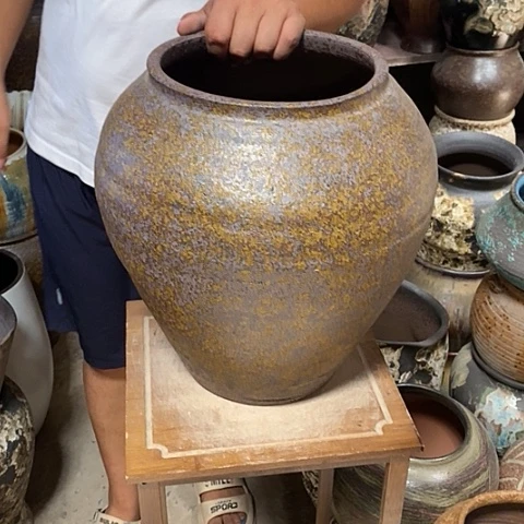 紫砂花盆口21高度36肚子33