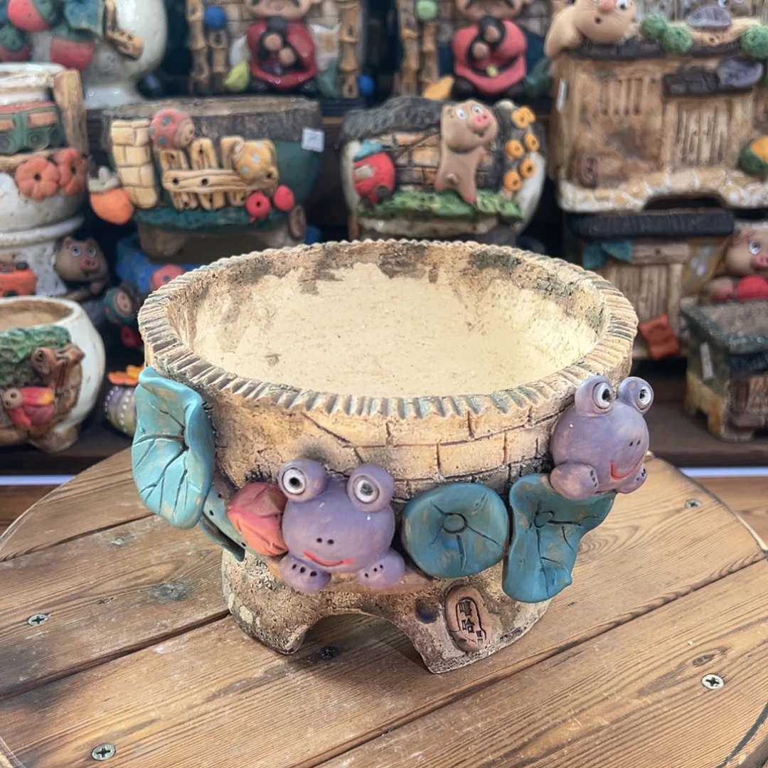 红陶嘻哈多肉花盆