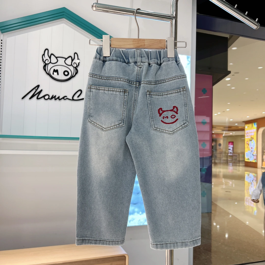MOMOCO可爱牛仔裤2025春秋新款潮流牛仔裤77130350016