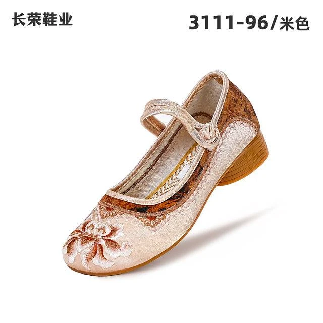 新款旗袍民族风绣花鞋古风刺绣低跟舒适玛丽珍鞋女3111-96