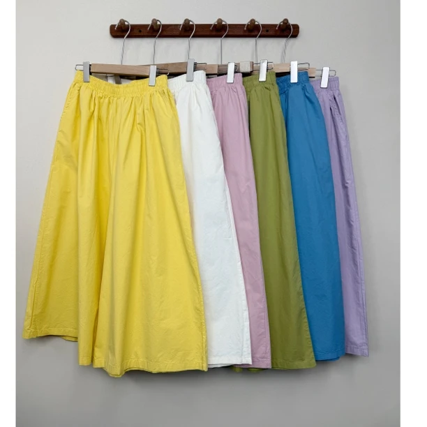 二月亦初「夏季新款十色糖果纯色直筒高腰大脚休闲裤」