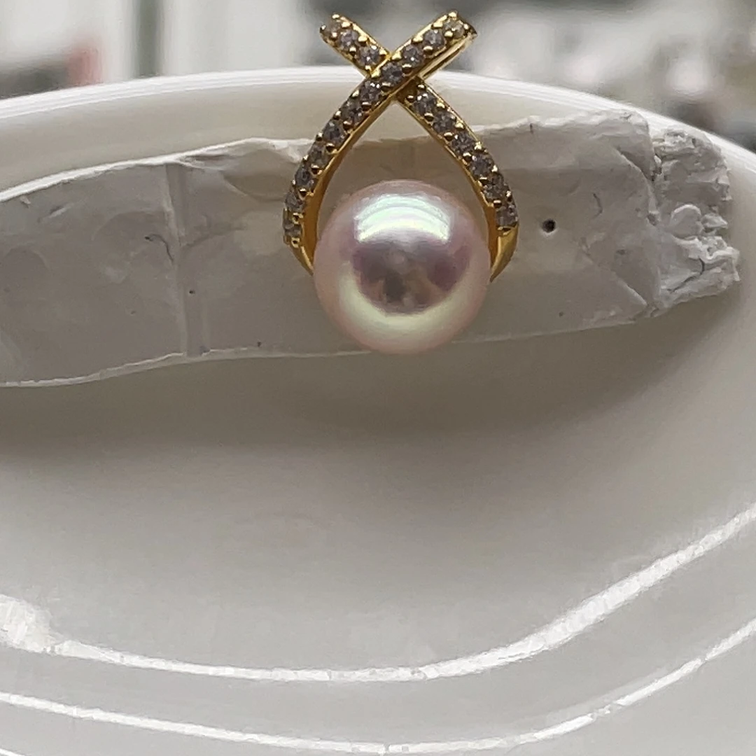 海水珍珠银S925镶嵌颈饰