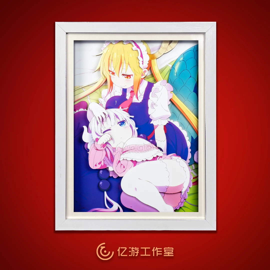 小林家的龙女仆动漫周边康娜托尔3d立体画礼物手工纸艺装饰画挂画