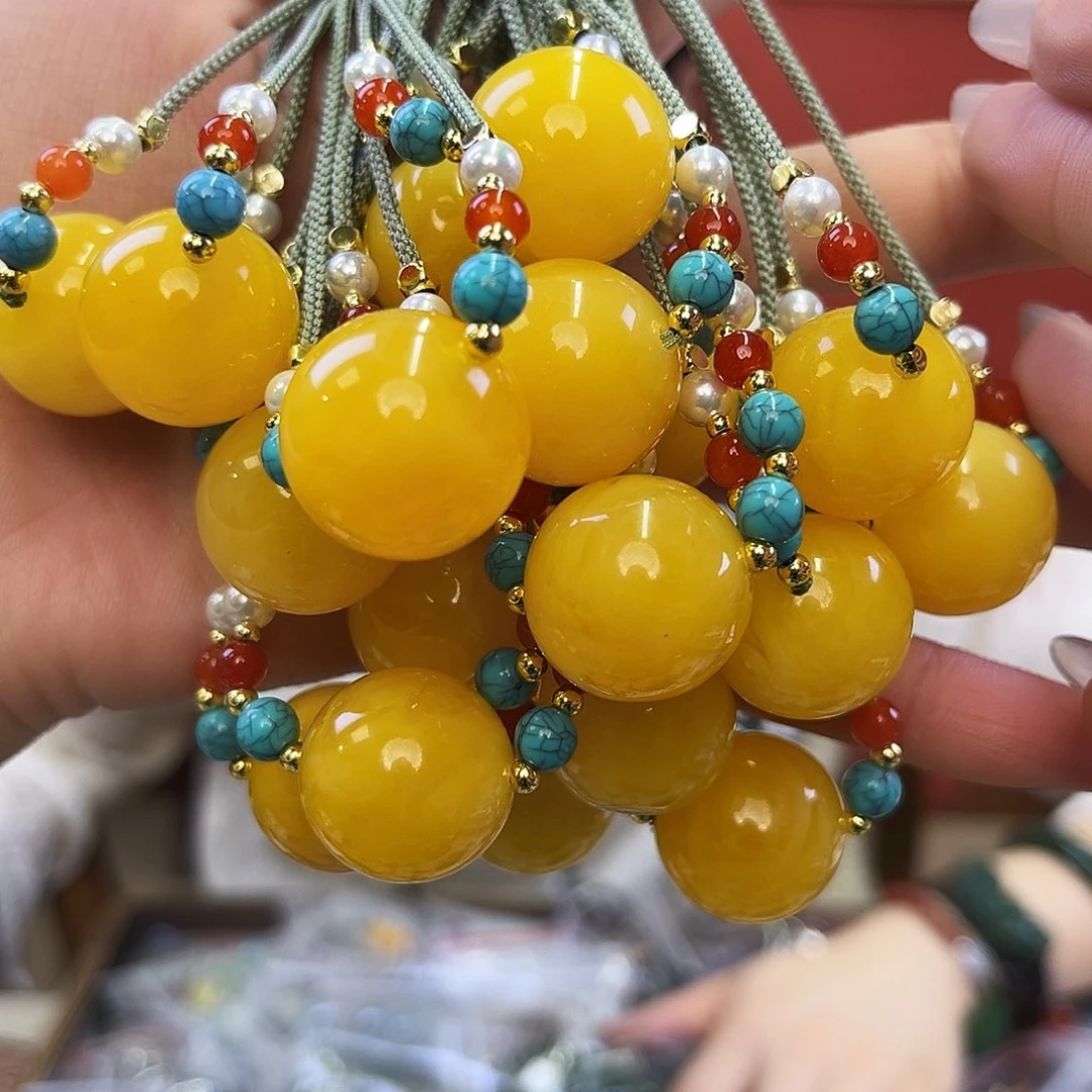 蜜蜡颈饰未镶嵌转运珠