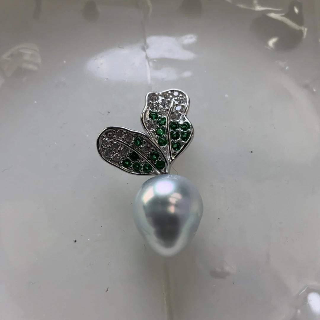 银S925镶嵌海水珍珠颈饰