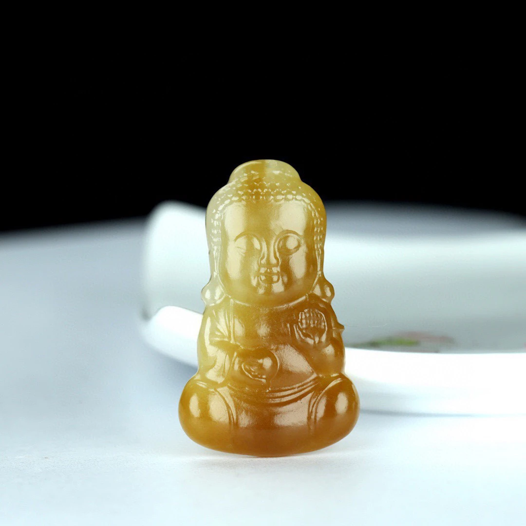 和田玉糖玉宝宝佛 笑佛 吊坠