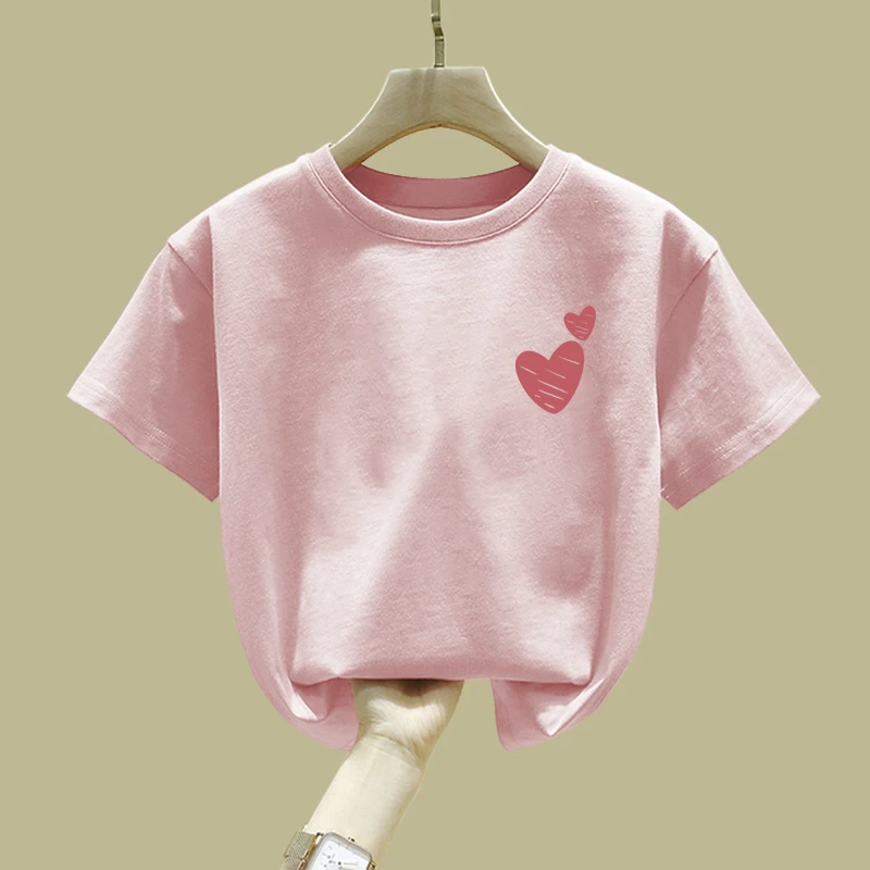 卡通t恤女童夏季纯棉短袖2025新款爆款中大童儿童夏装粉色上衣服