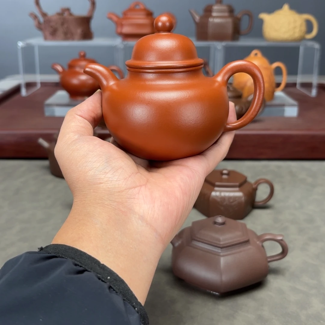 青***我紫砂茶壶掇球260CC朱泥