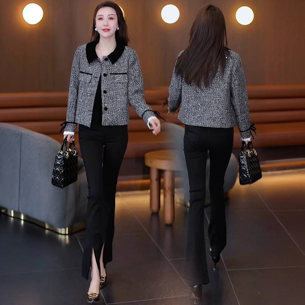 气质小香风短外套女春2025年春秋季新款名媛风小个子时尚显瘦上衣