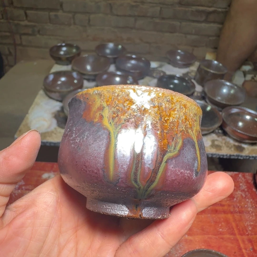 柴烧建盏茶盏茶杯566