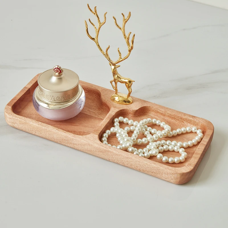 橡胶木实木托盘餐具零食盘果盘原木制作日式水果圆形方形瓜子型