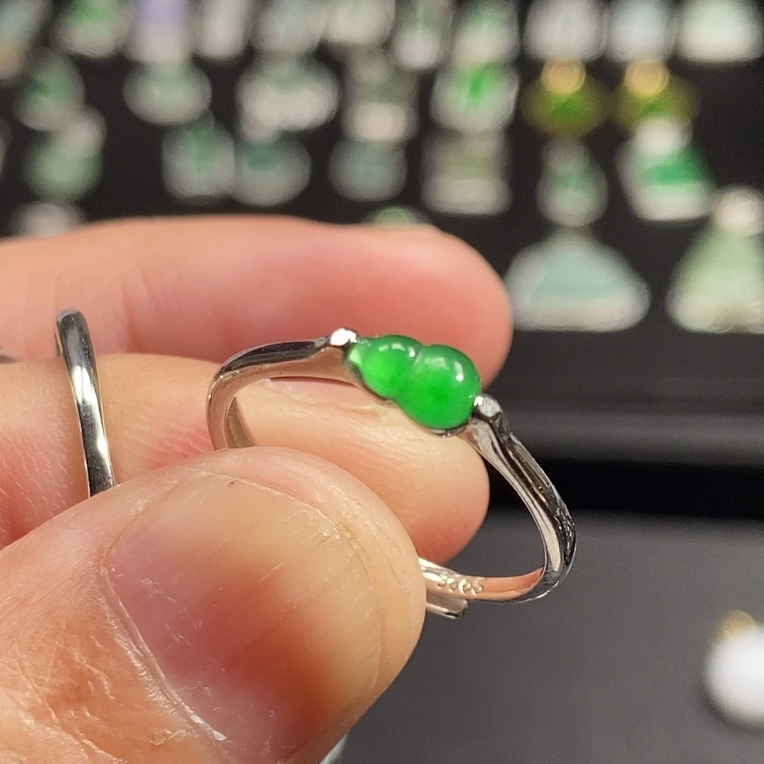 翡翠银S925镶嵌戒指