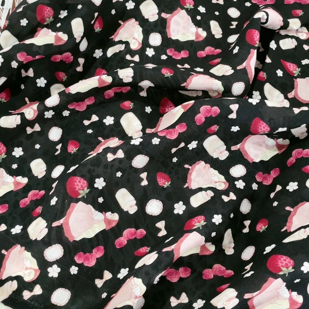 一米价数码人棉1.4米宽果子布艺地卷