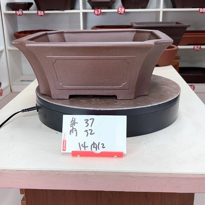 紫砂花盆揪*咪奎面四方小