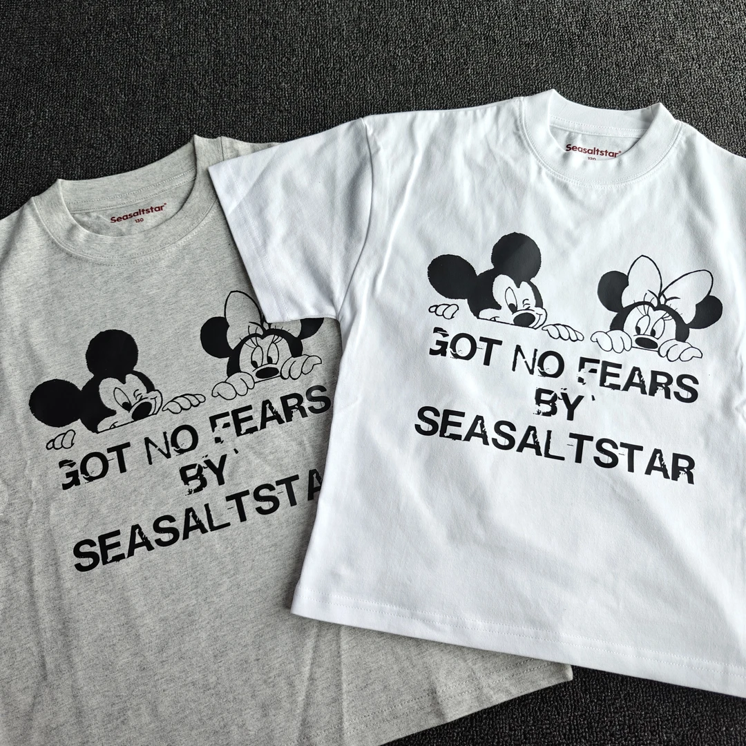 海盐星Seasaltstar原创米奇&米妮印花儿童大童男女短袖纯棉T恤