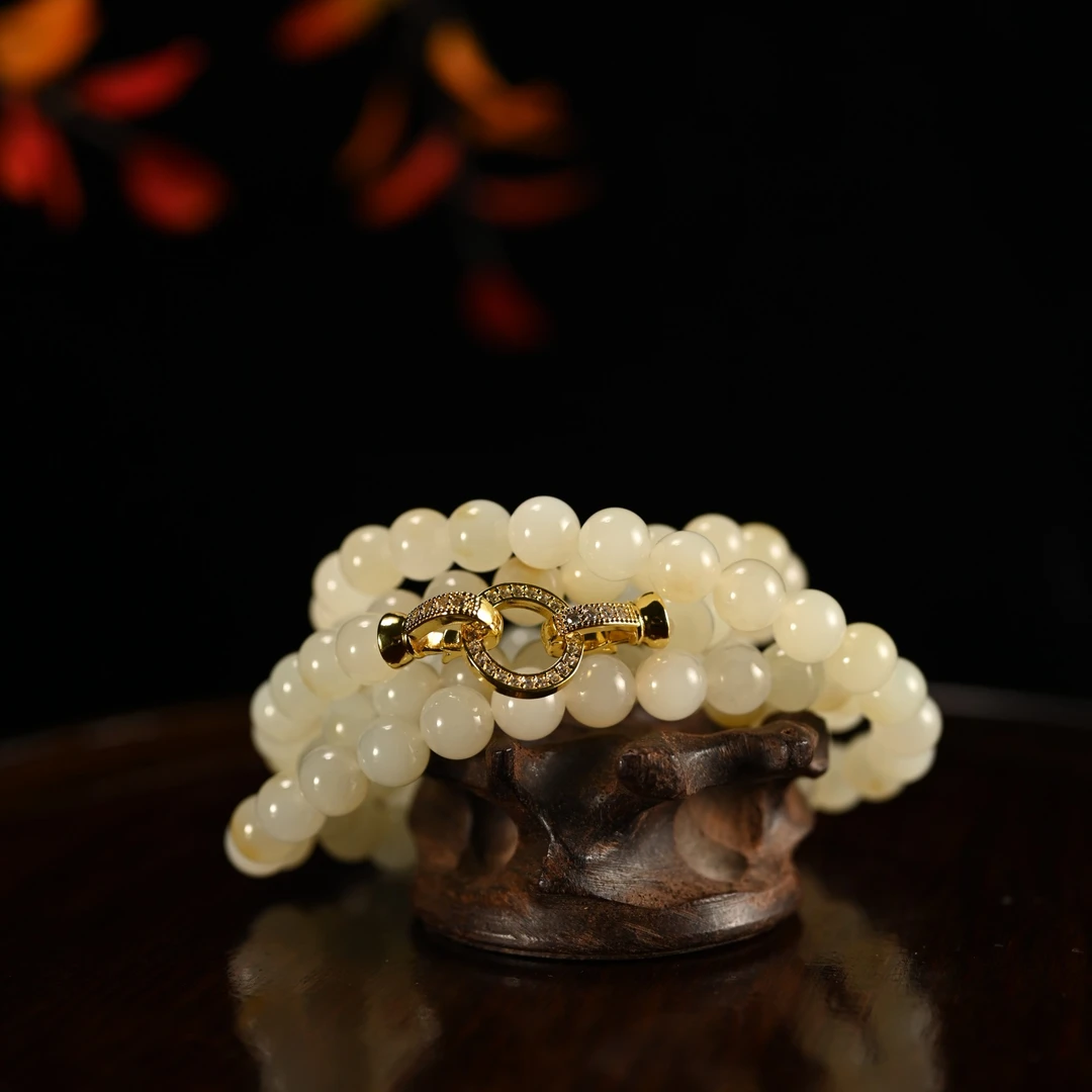 LOT8805 25YU109696和田玉且末糖项链/匡时