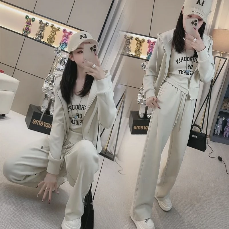 欧货小众时尚休闲套装2025秋新款减龄显瘦清新运动卫衣三件套女