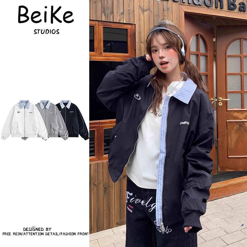 cleanfit复古格纹假飞行男女生假男装一2025男士冬季男生冬季外套