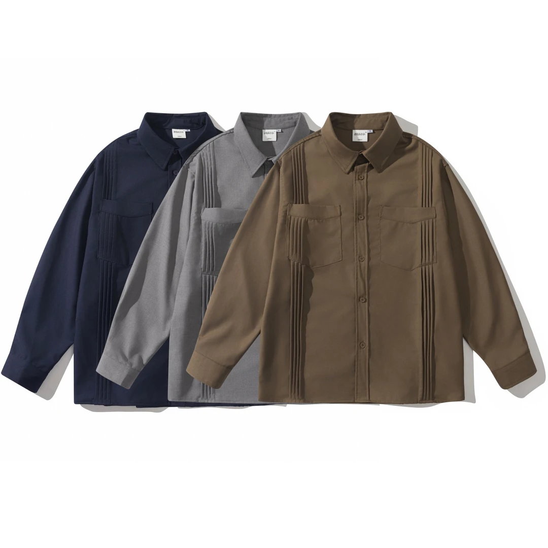 复古折边小众衬衫