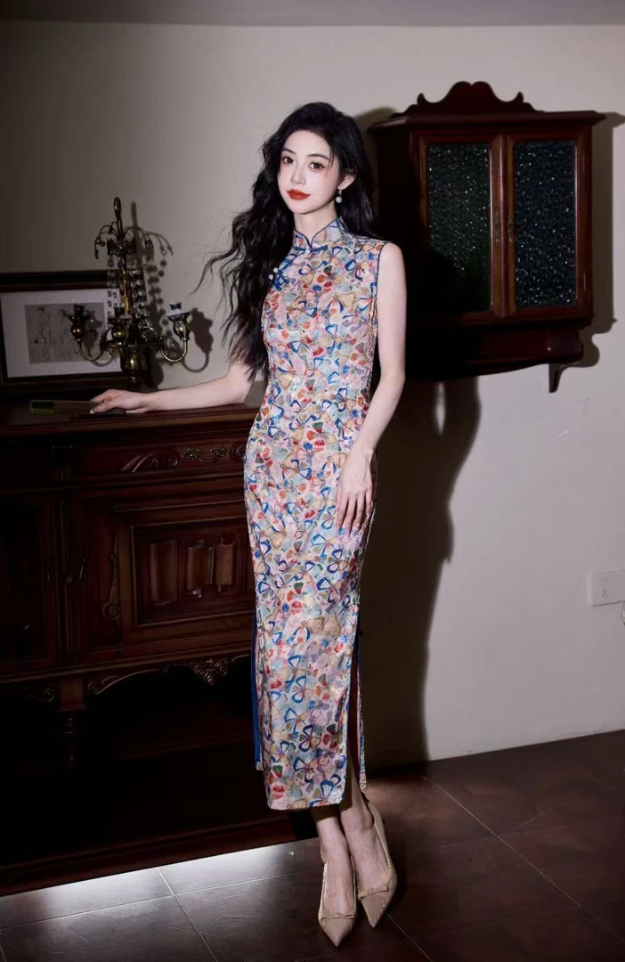 【花海】上上签 夏季复古新中式旗袍2025新款无袖气质日常显瘦文艺