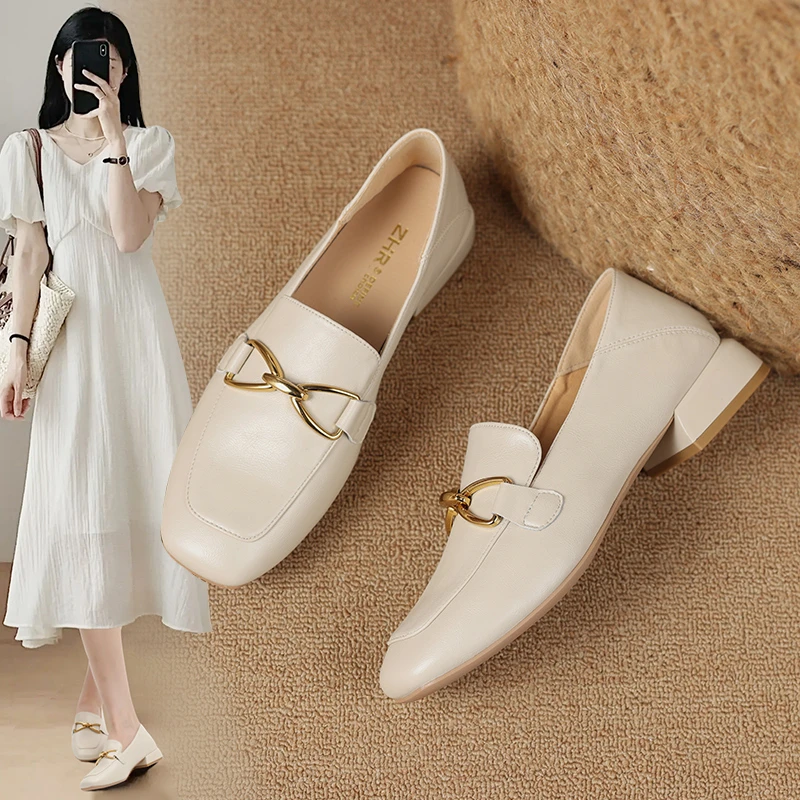 ZHR/则则玛丽珍女鞋浅口单鞋秋季新款赫本风格鞋子女款休闲一脚蹬