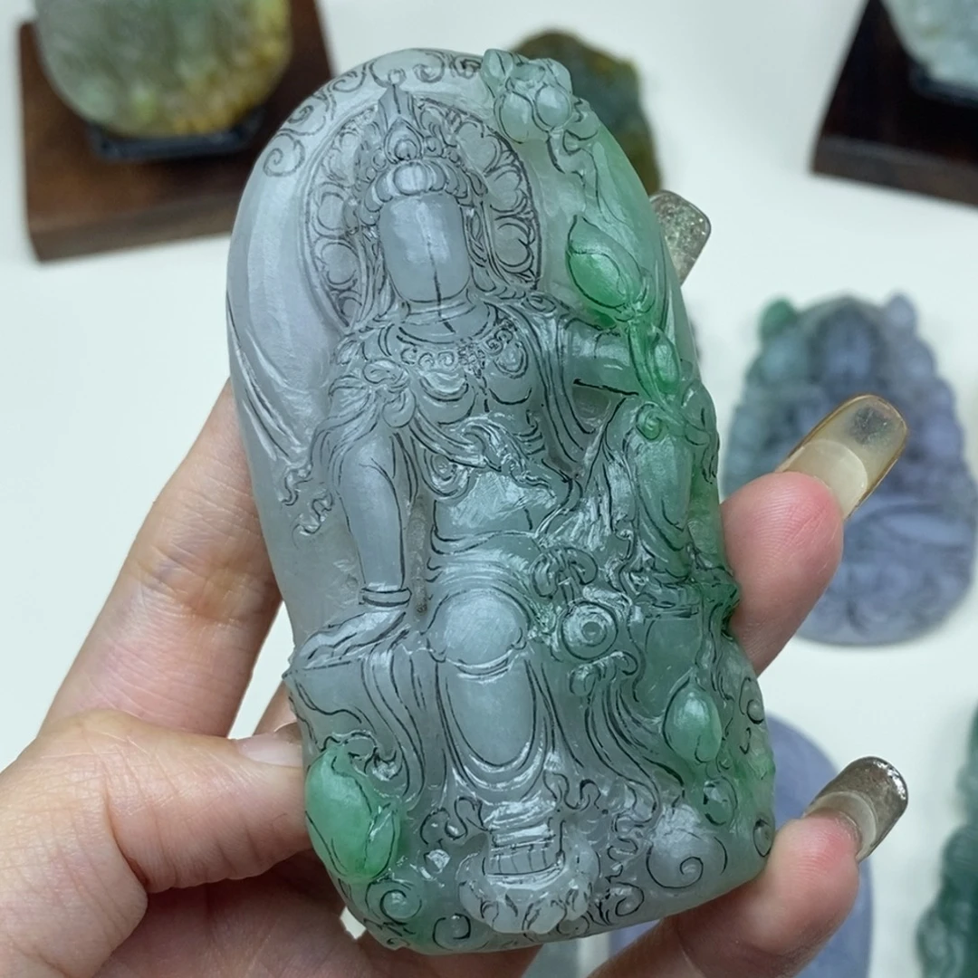 有***运未镶嵌定制翡翠水月