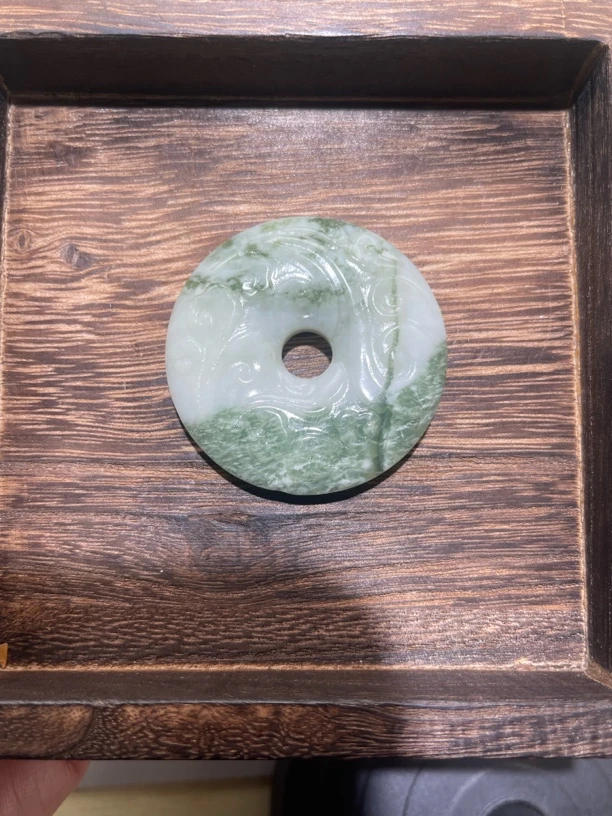 岫玉祥云平安扣吊坠 平安扣挂件