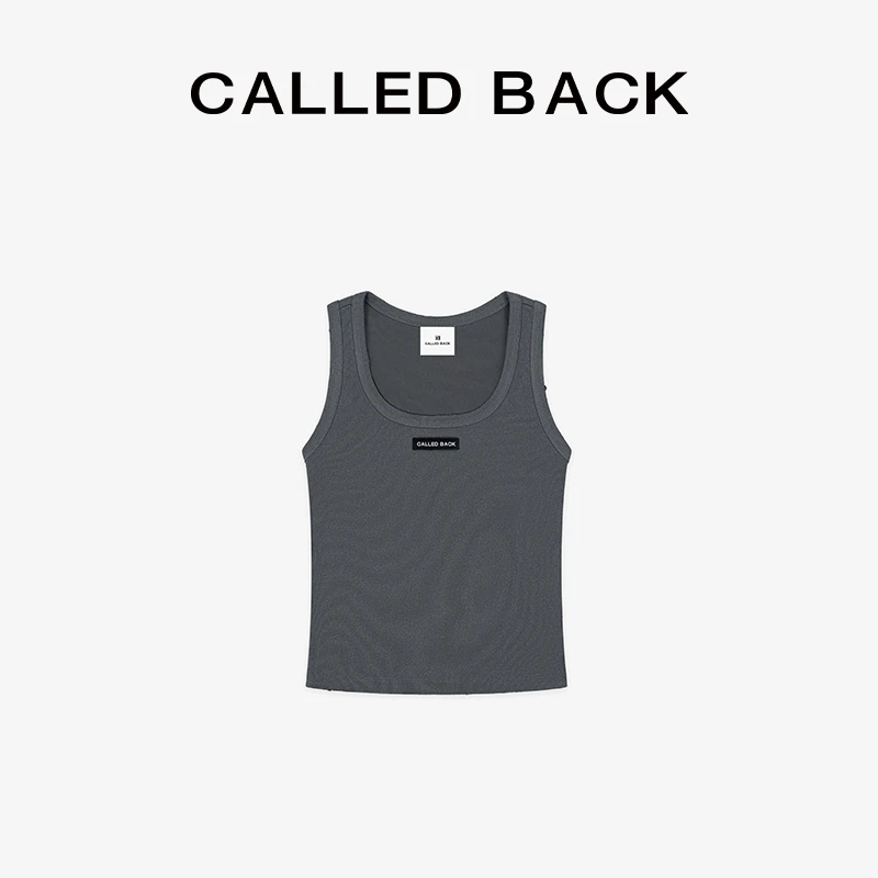CALLED BACK新款经典时尚短款灰色无袖背心 3-14