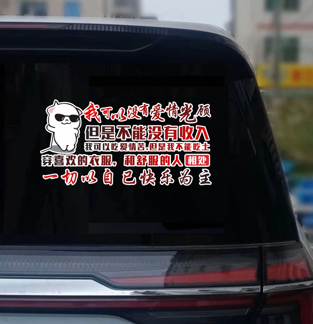 我可以没有爱情光顾（22×43cm）但是不能没有收入 汽车个性装饰车贴