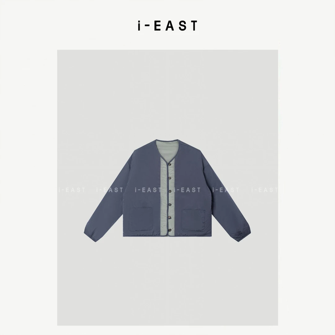 i-EAST 珊瑚蓝礁~秋冬极简双口袋百搭棉服外套-5D WT10593