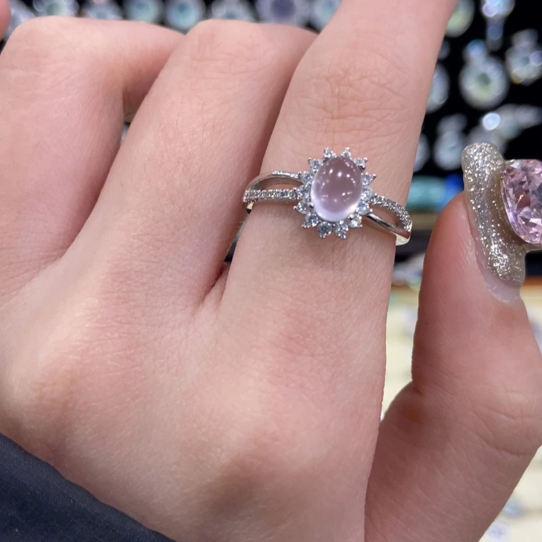 戒指银S925镶嵌萤石