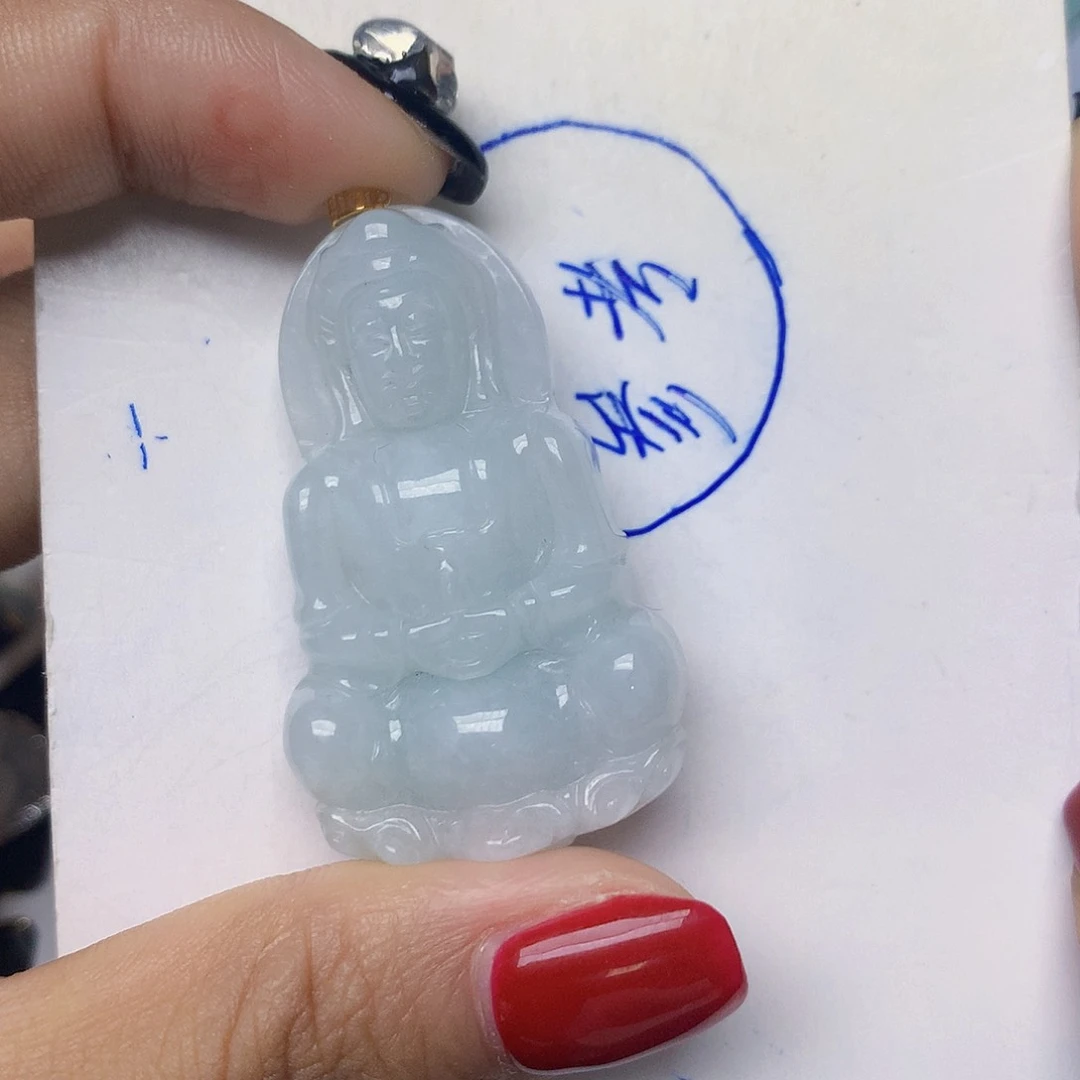翡翠18K金镶嵌颈饰天然翡翠