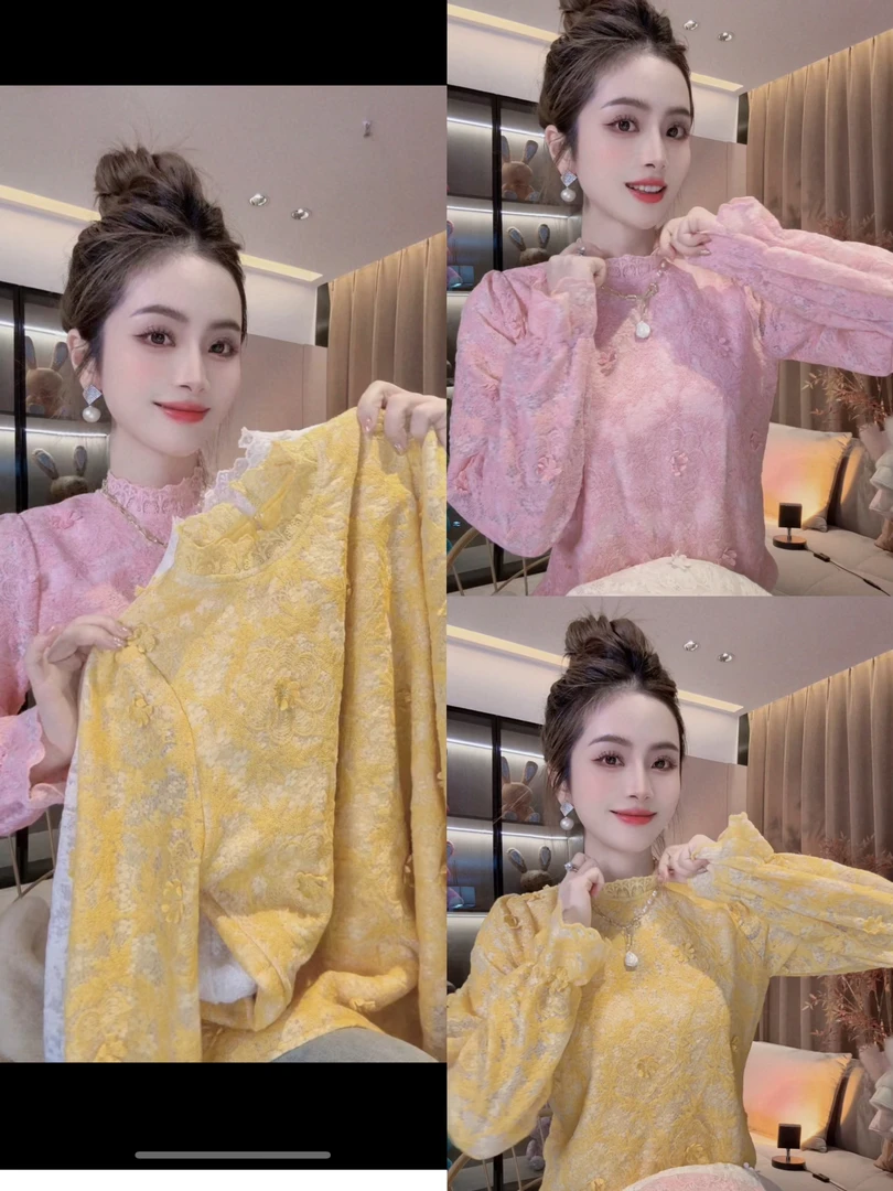 SS.studio/双双“春花秋月”新款蕾丝甜美韩味衬衣碎花显瘦气质上衣