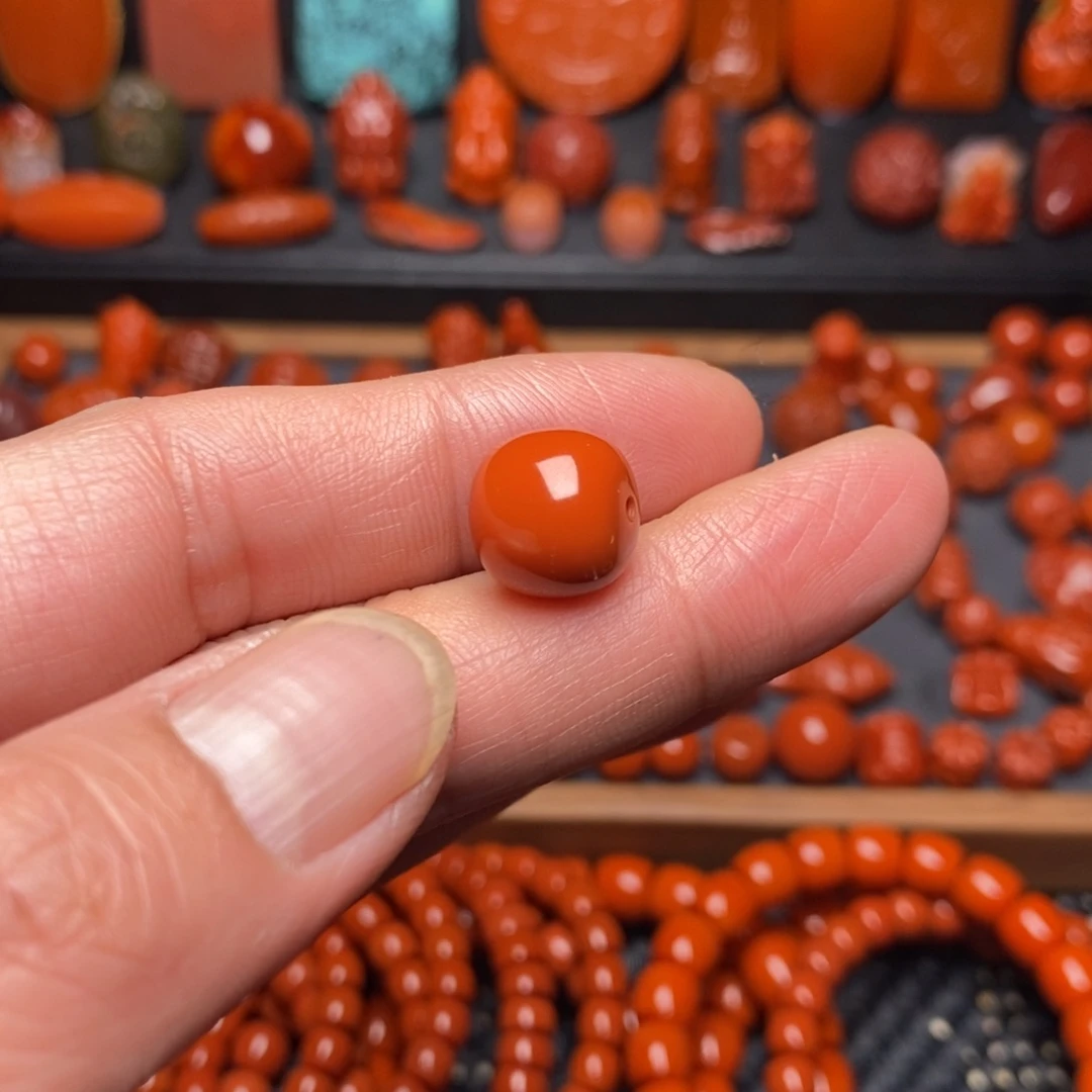 南红玛瑙11.9单珠未镶嵌枭