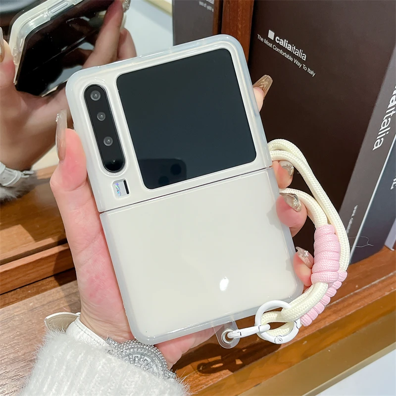 适用华为pura x手机壳果冻纯色purax折叠屏撞色手绳女款保护套