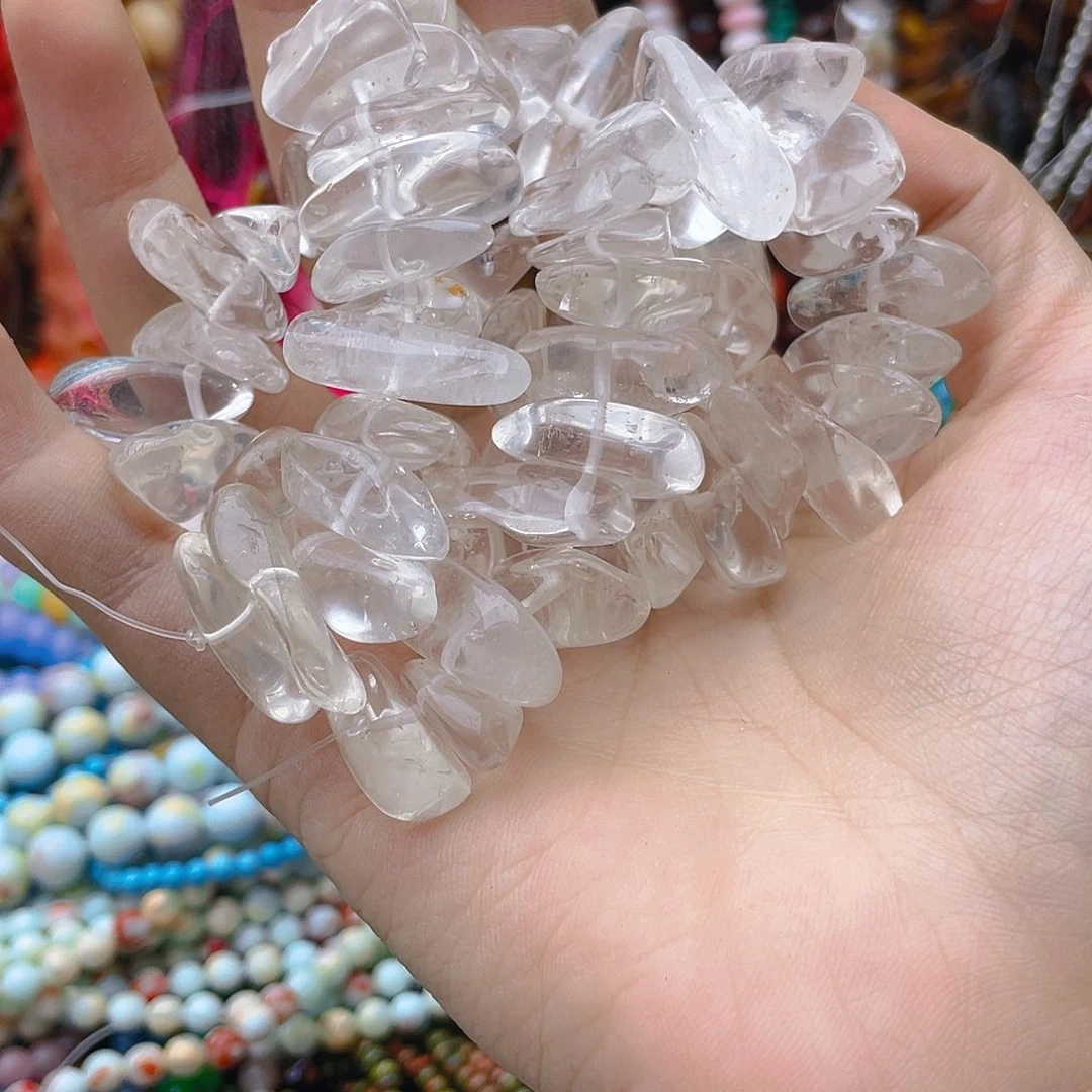 玛瑙/玉髓珠宝半成品未镶嵌白水晶一条碎石