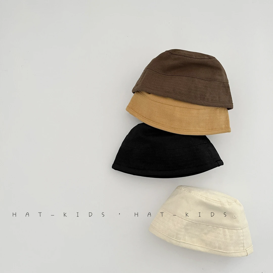 PSM2517新款男宝女宝渔夫帽春秋水桶帽洋气百搭套头简约纯色帽子