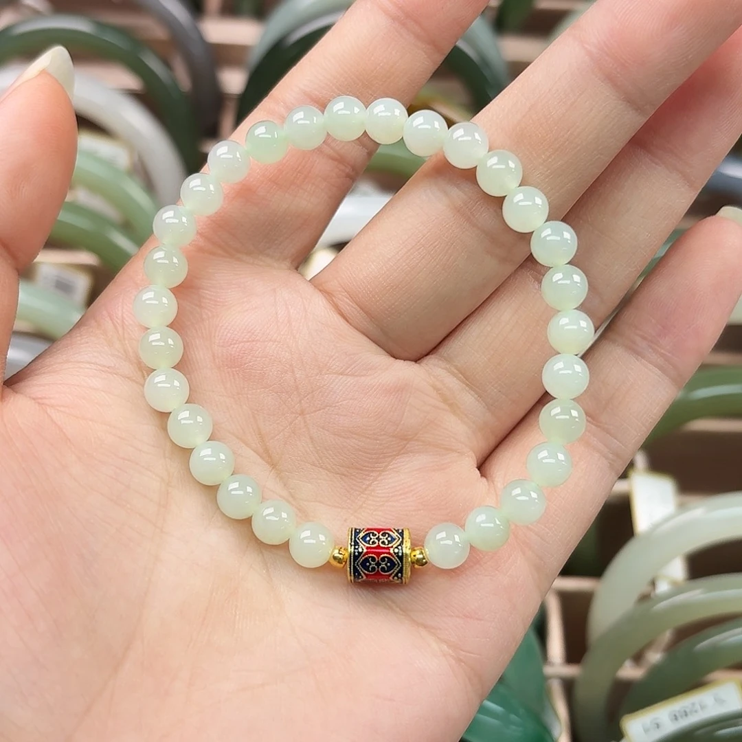 和田玉手链合金和田玉