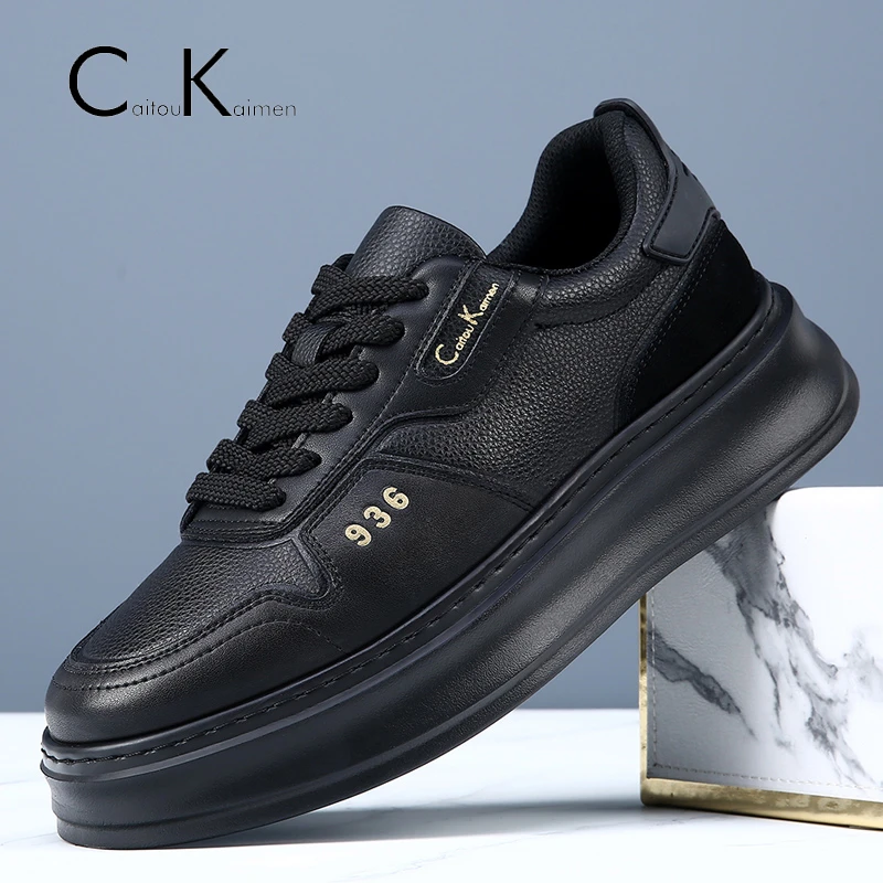 休闲鞋男新款春夏季厚底增高皮鞋男款百搭潮流板鞋男防滑透气男鞋