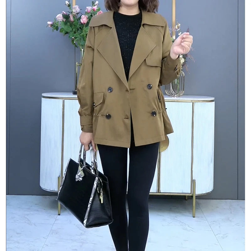 高贵上档次韩版春秋季短款风衣外套230936