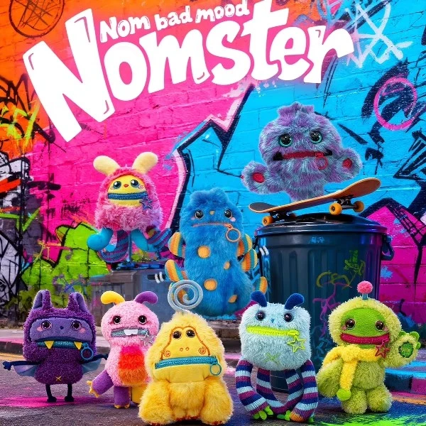 Nomster发声毛绒挂件盲盒怪兽毛绒公仔丑萌搞怪玩偶