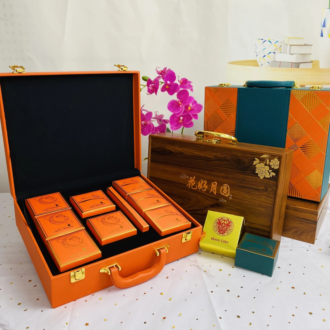 【豪华版】高档皮质月饼礼盒 中秋高端定制皮箱月饼礼盒 团购批发