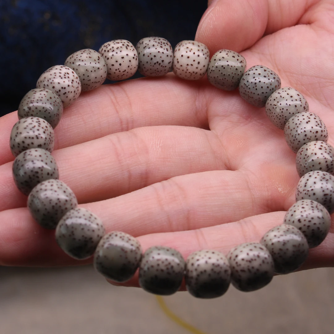 纯种星点货10mm海南原生态星月菩提石玉料大尺寸稀疏散星