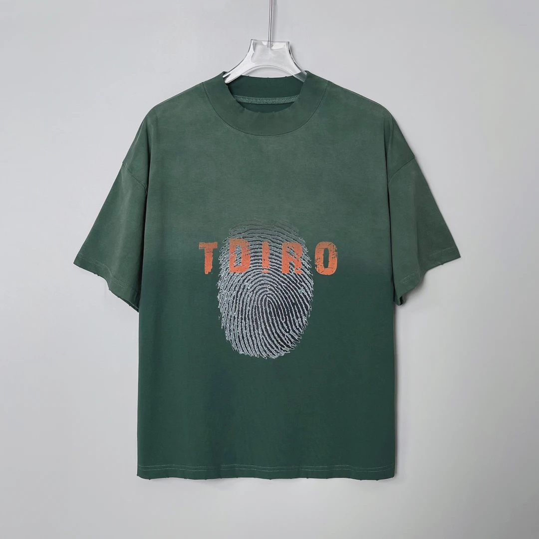 TDIRO原创（点印）高级感新款包豪斯定制水洗渐变男女潮牌T桖