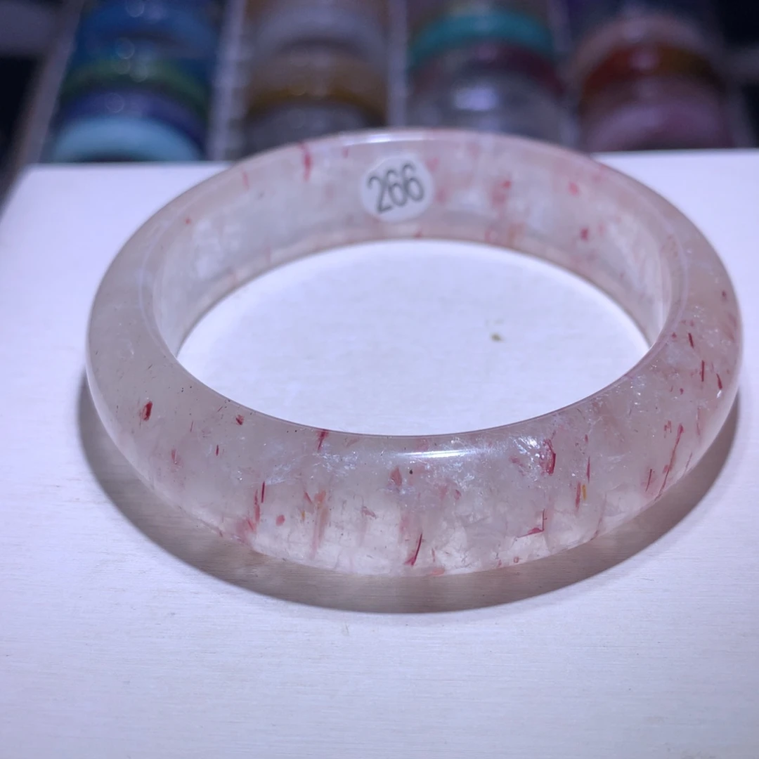 水晶手镯银S925镶嵌彼岸花58.7圈266