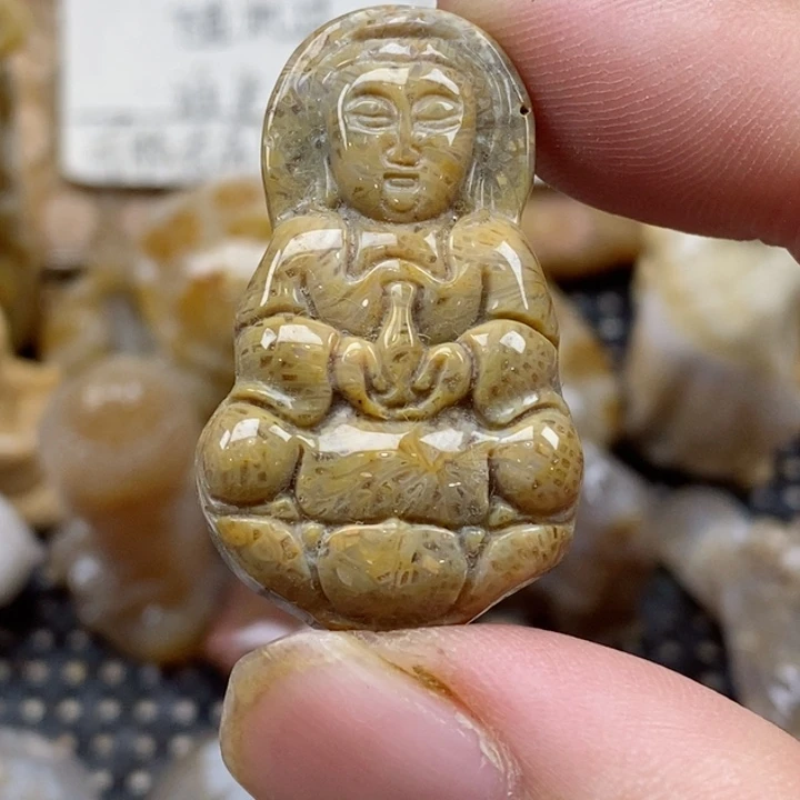 颈饰未镶嵌硅化珊瑚（珊瑚玉）有瑕 小